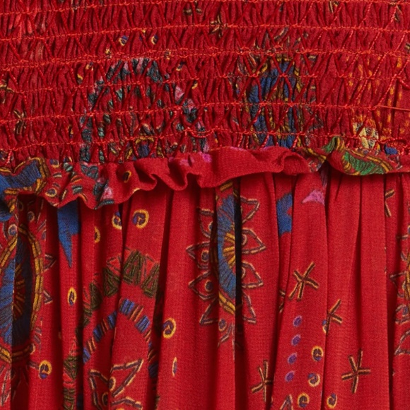 NWT $310 FARM Rio Mystic Night Print Smocked Long Sleeve Dress in Medium! - Picture 9 of 13